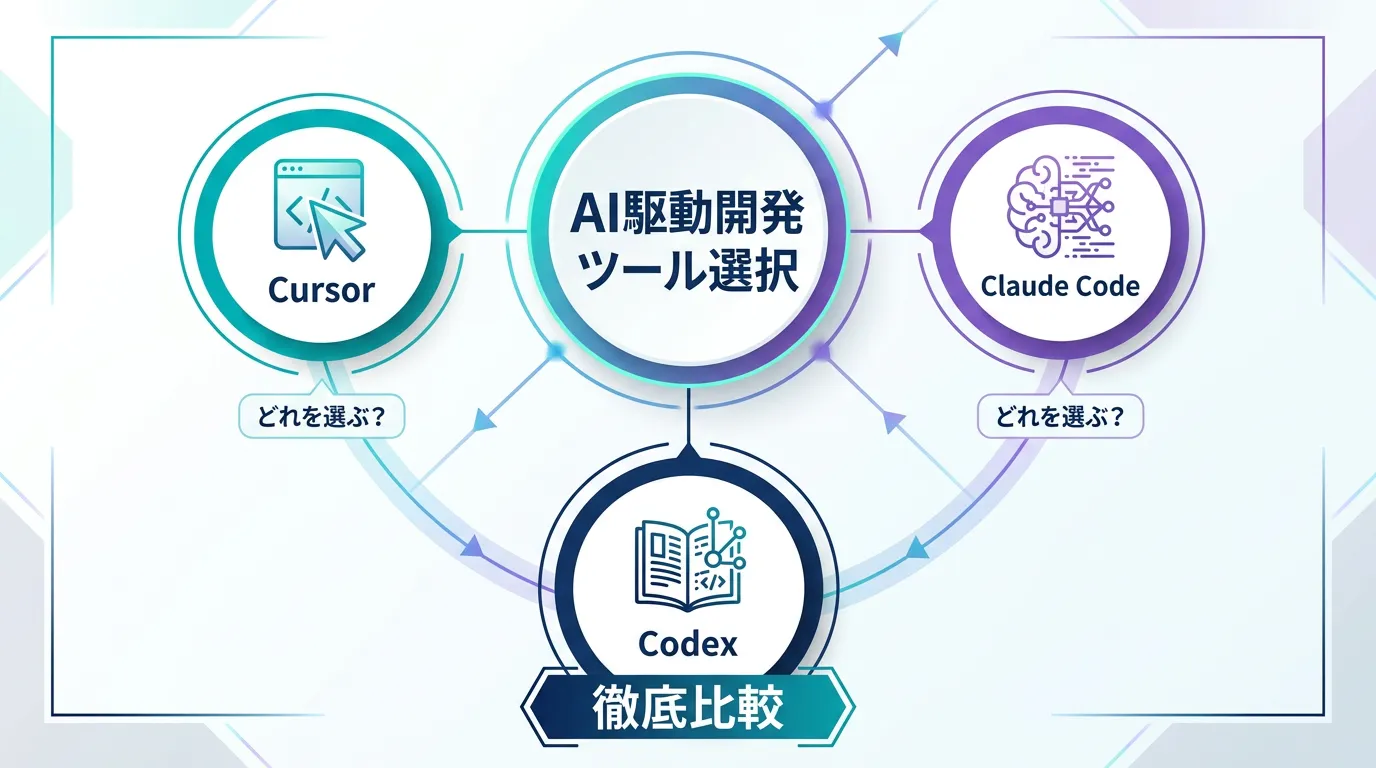 Cursor vs Claude Code vs Codex（ChatGPT）：AI駆動開発ツール徹底