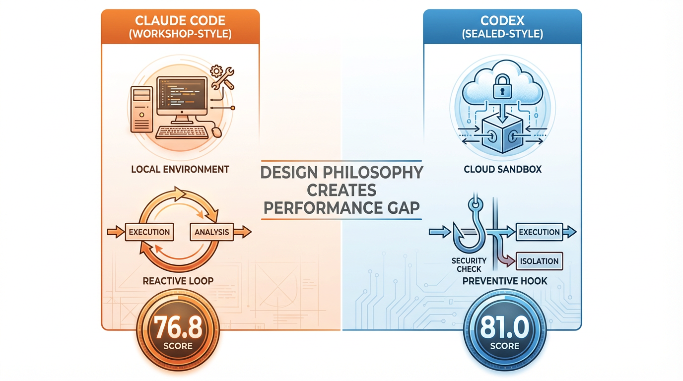 Claude CodeとCodexのハーネス設計比較図